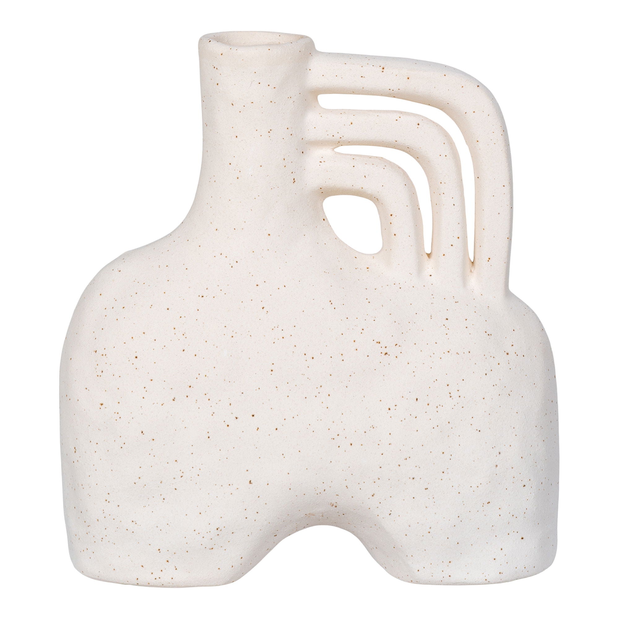 Vase „Arco“ – Keramik, beige, 18,5×8×19,5 cm